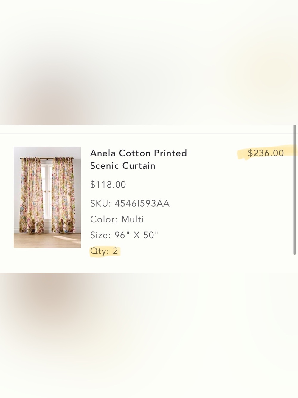 Anthropologie Anela printed curtain (S/2) - Picture 6 of 9